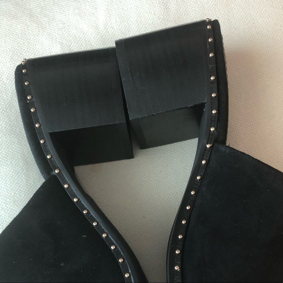 Maje Black Wave Suede  Studded Mules Size 40 - Picture 6 of 15